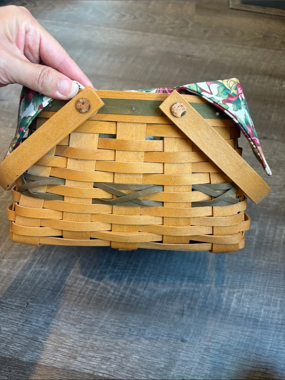 Longaberger 2000 Deck the Halls Basket Christmas Holly Liner & Protector